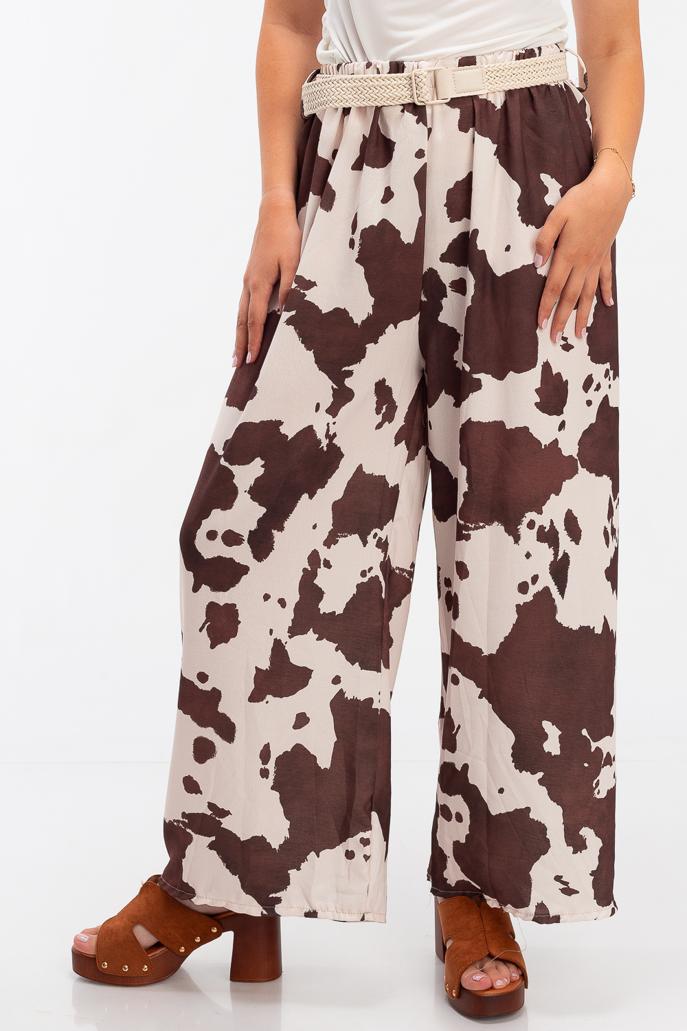 2220000435192 Wide-Leg Animal Print Wide-Leg Pants - Image 1