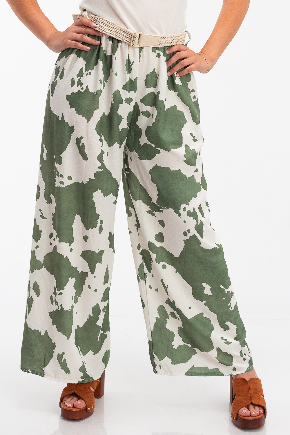 2220000435208 Wide-Leg Animal Print Wide-Leg Pants - Image 1