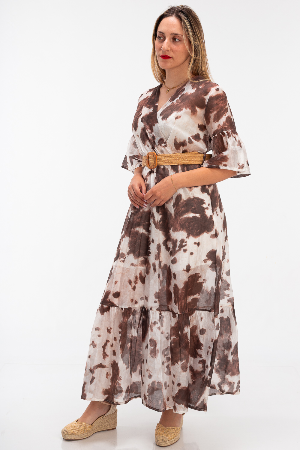2220000458160 Flared Sheer Casual Dresses - Image 1