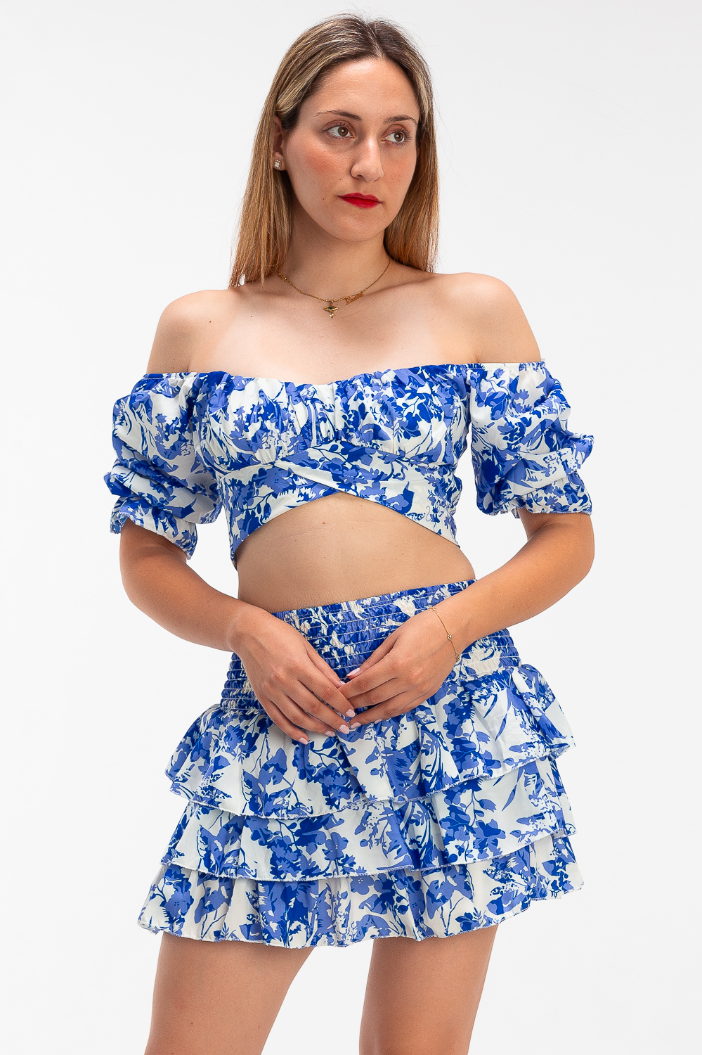 2220000468701 Flared Floral Evening Set - Image 1