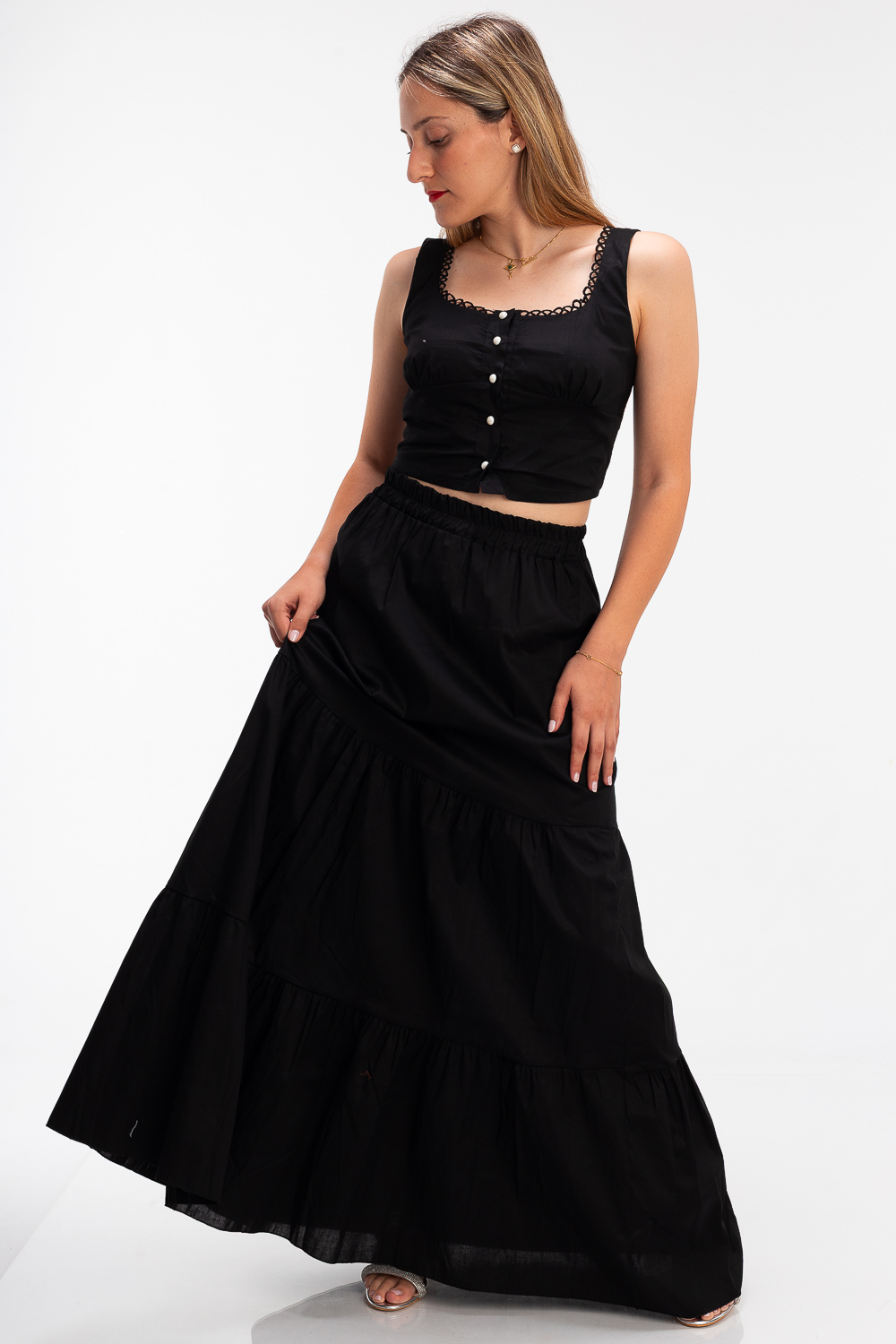 2220000468947 Flared Cotton Casual Set - Image 1