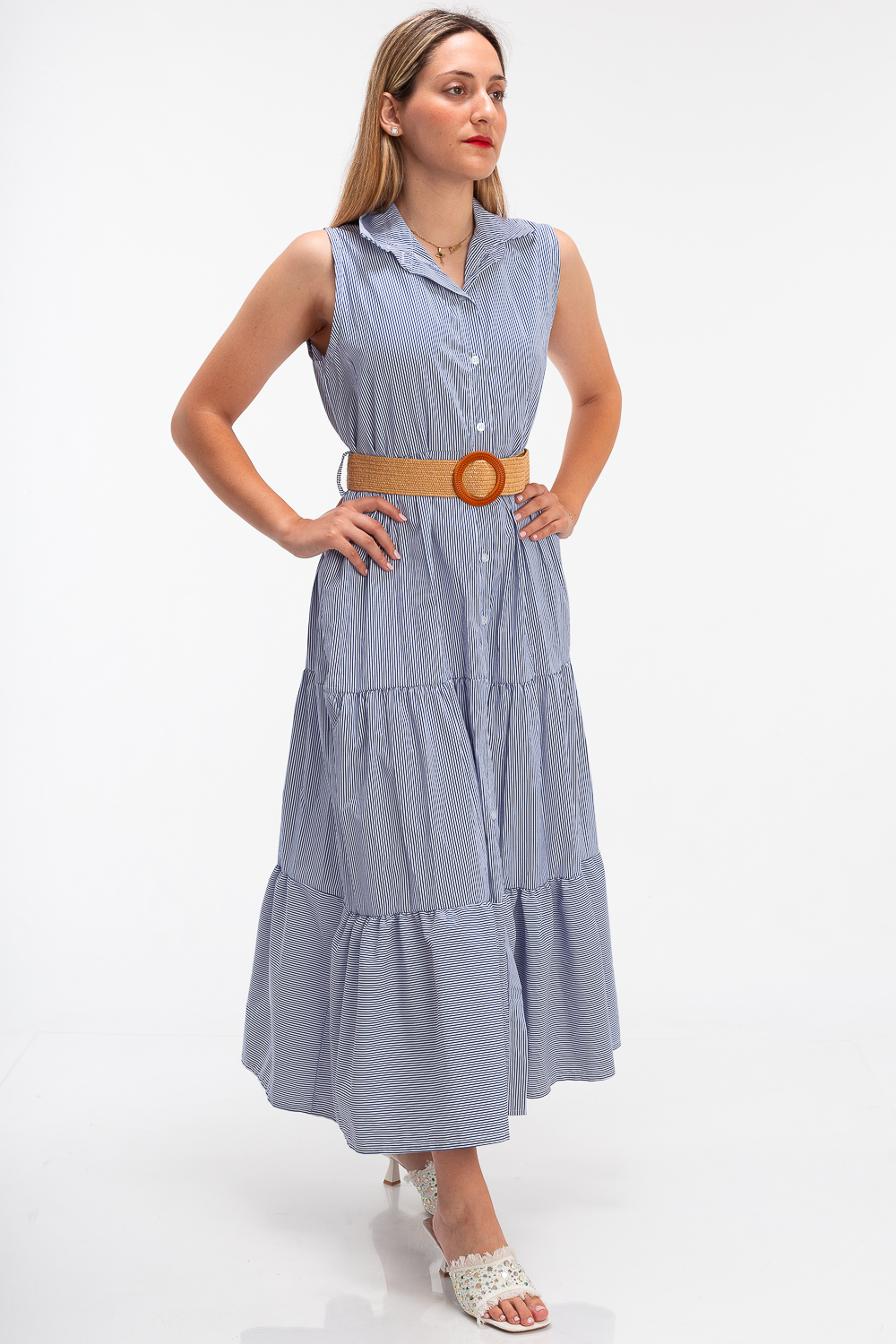 2220000468978 Flared Cotton Casual Dress - Image 1