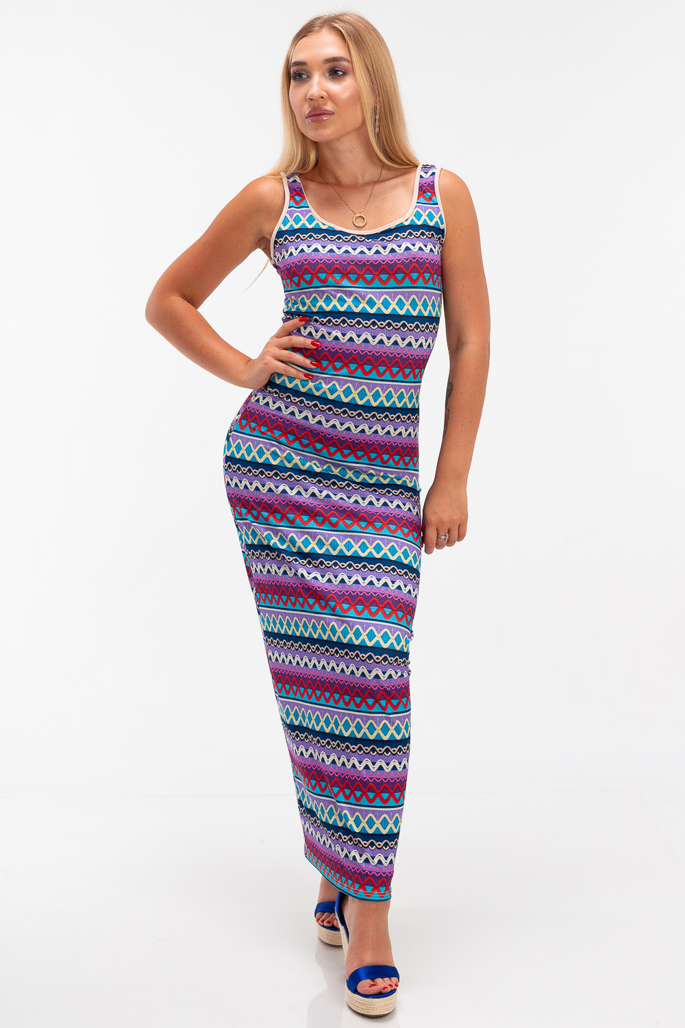 2220000472098 Slim-Fit Graphic Casual Dress - Image 1