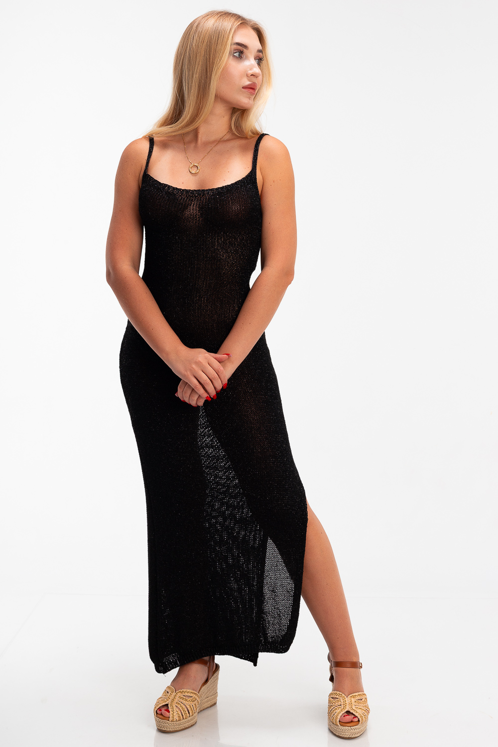 2220000472159 Backless Knitted Casual Dress - Image 1