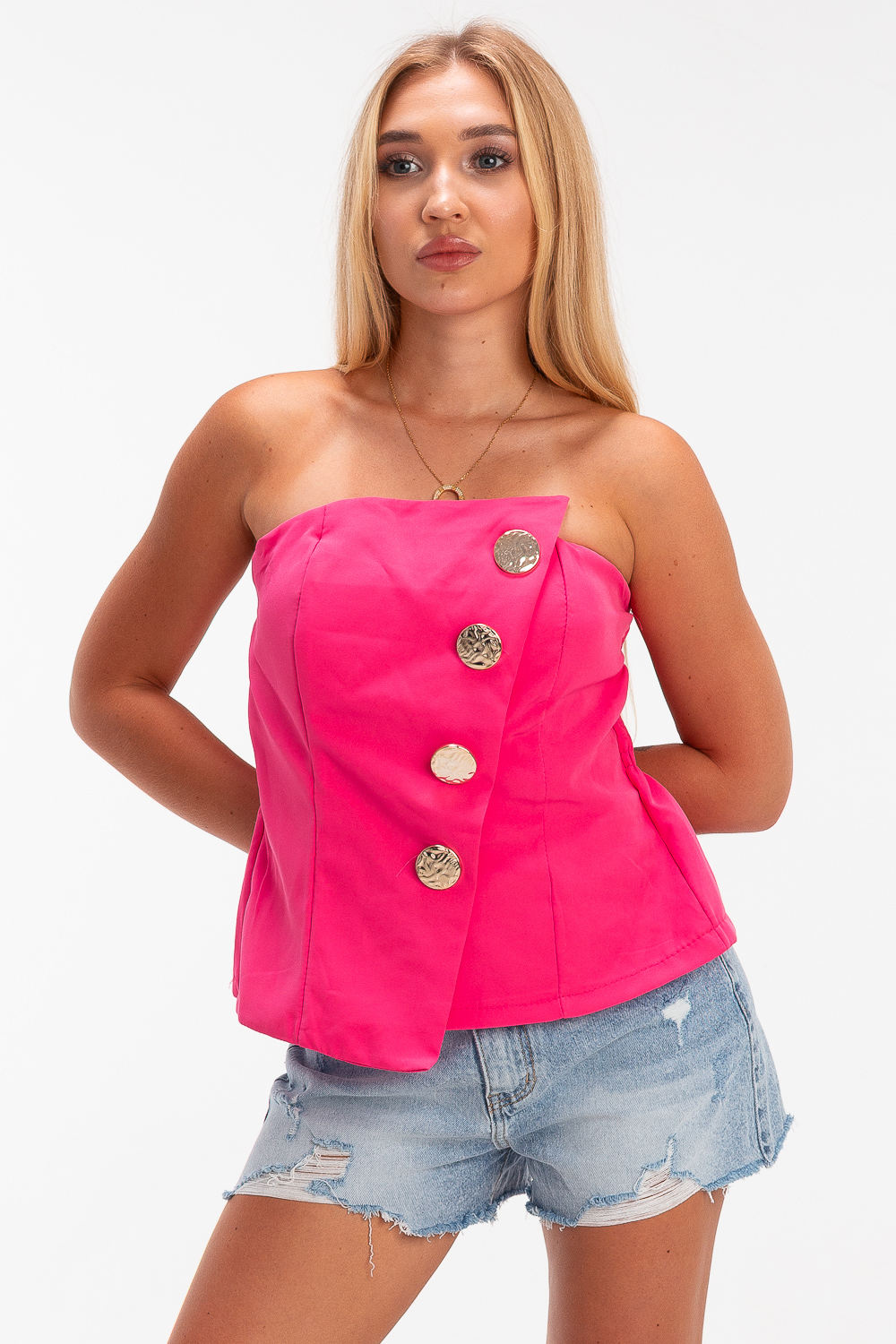 2220000472326 Off -shoulder Monochromatic Blouse - Image 1