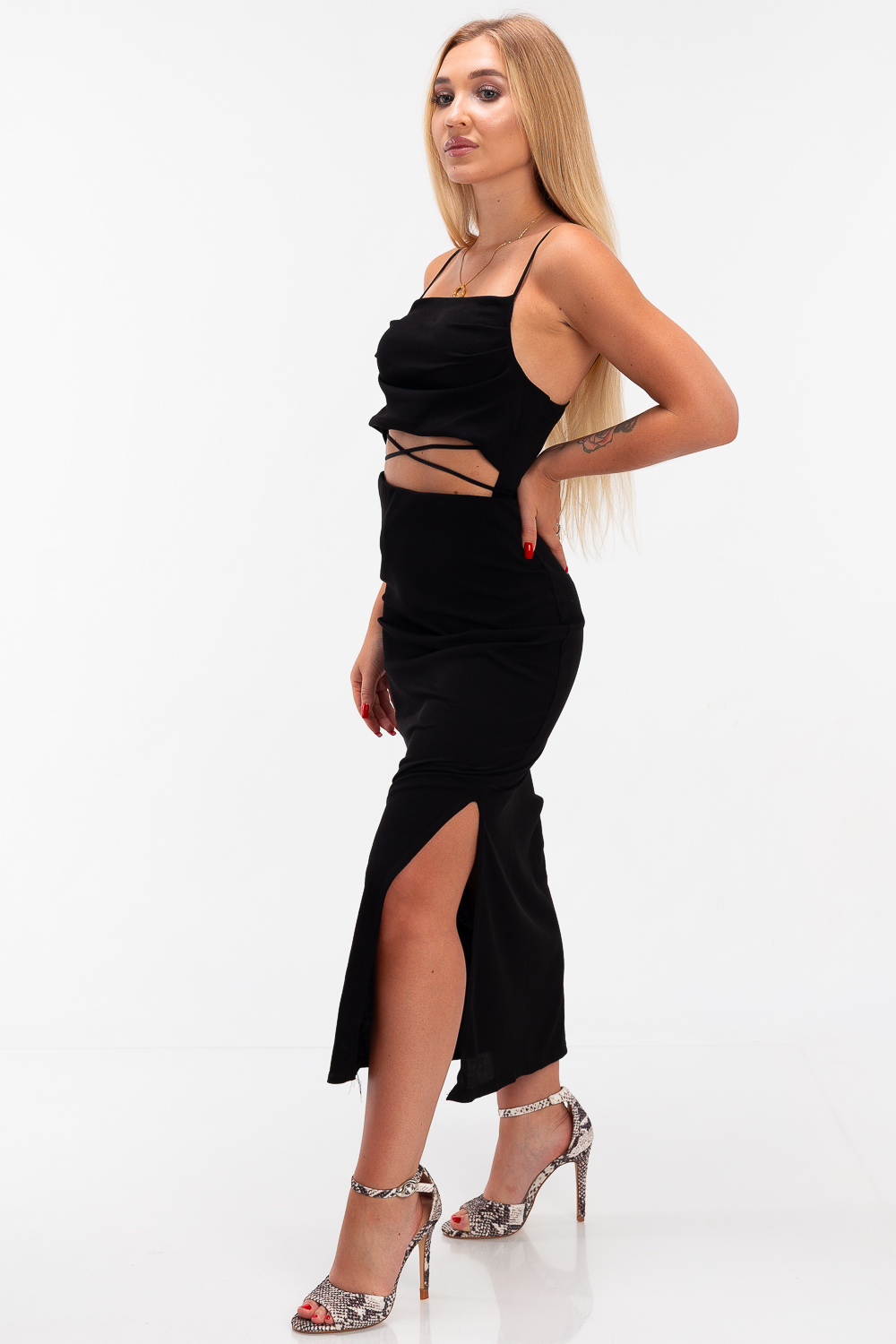 2220000477284 Cut-out Ripped Casual Dress - Image 1