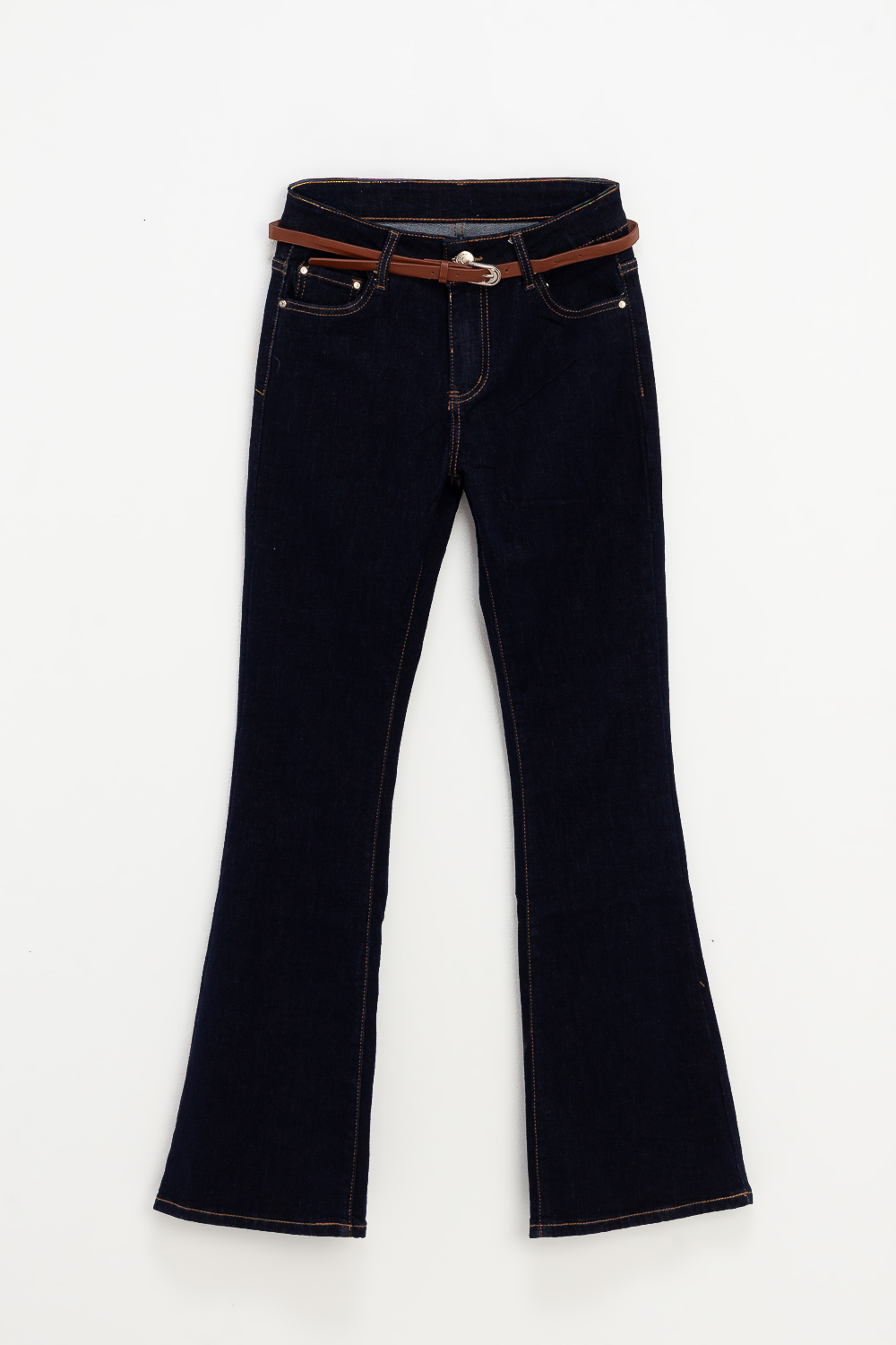 2220000498333 Slim-Fit Denim Flares - Image 1