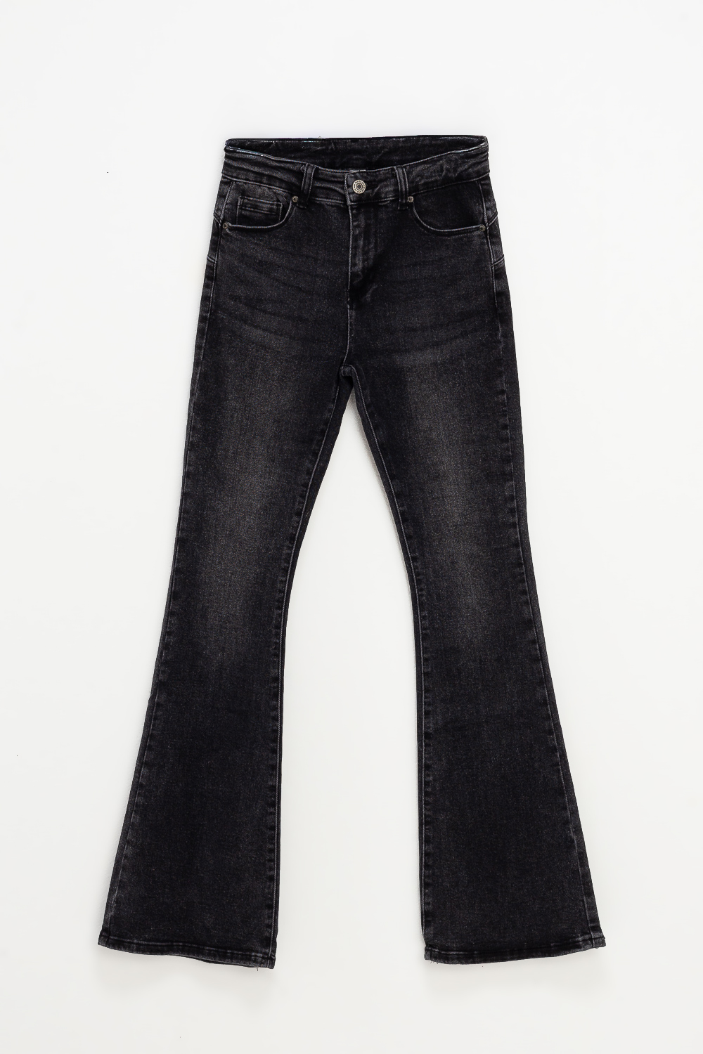 2220000498487 Slim-Fit Denim Flares - Image 1