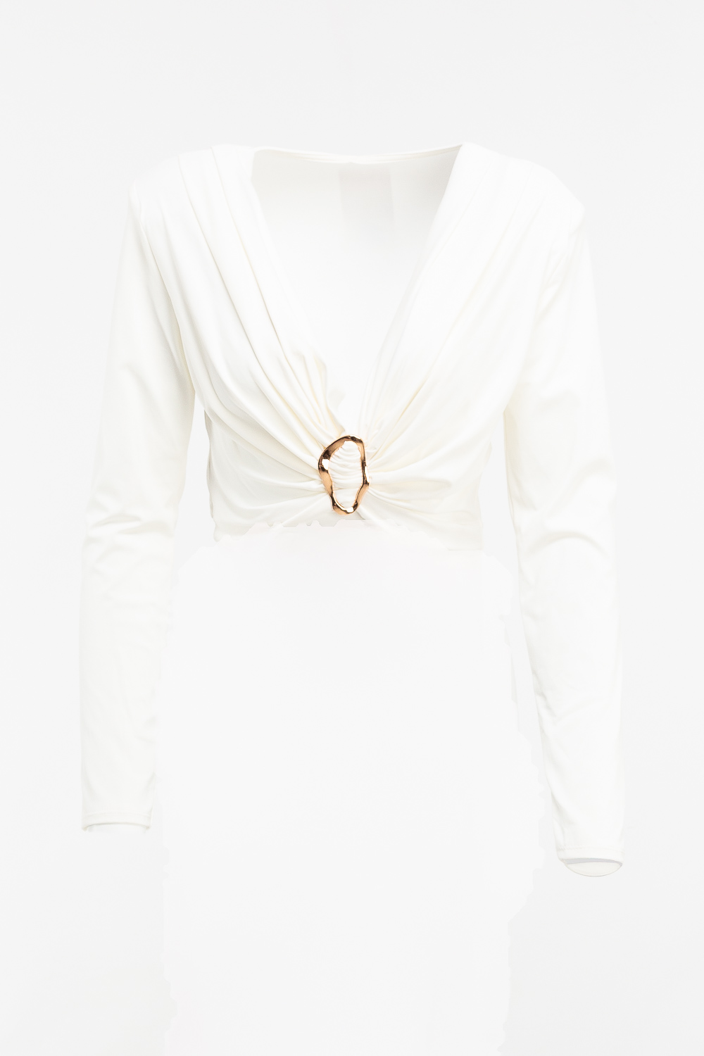 2220000531221 Draped Monochromatic Crop Top - Image 1