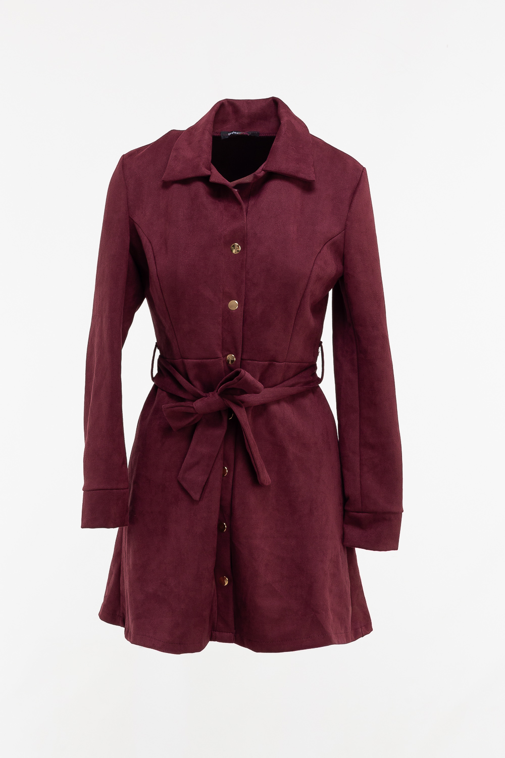 2220000532112 Button up Suede Casual Dress - Image 1