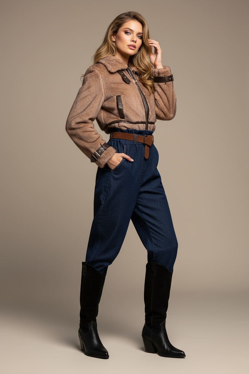 2220000501781 Mom-Fit Denim Trouser - Image 1