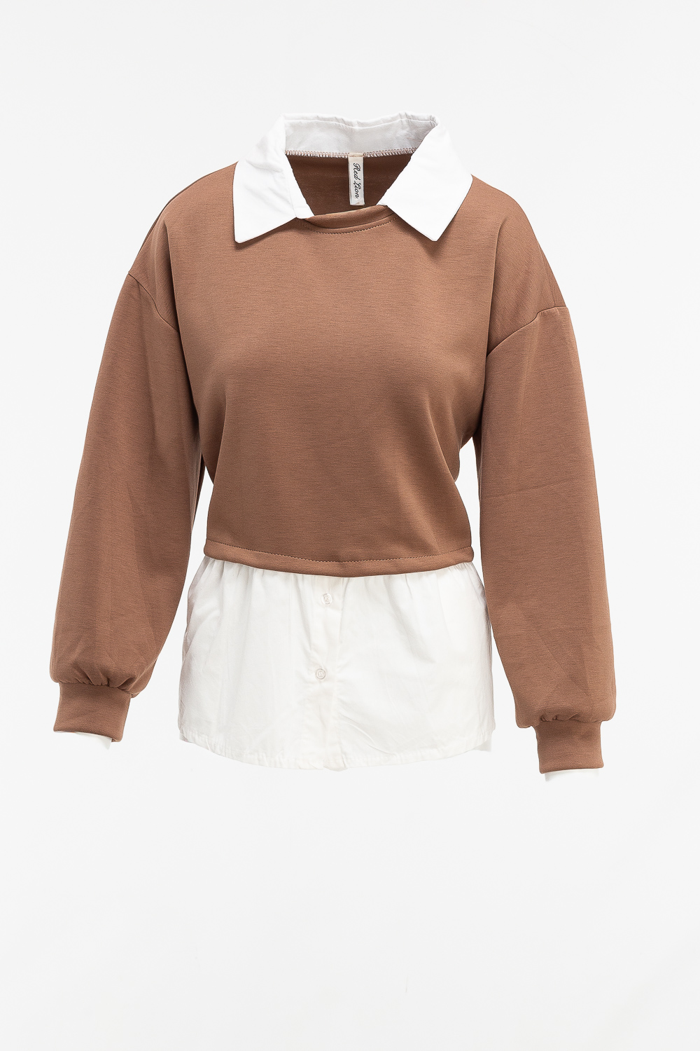 2220000531016 Relaxed-Fit Monochromatic Blouse - Image 1