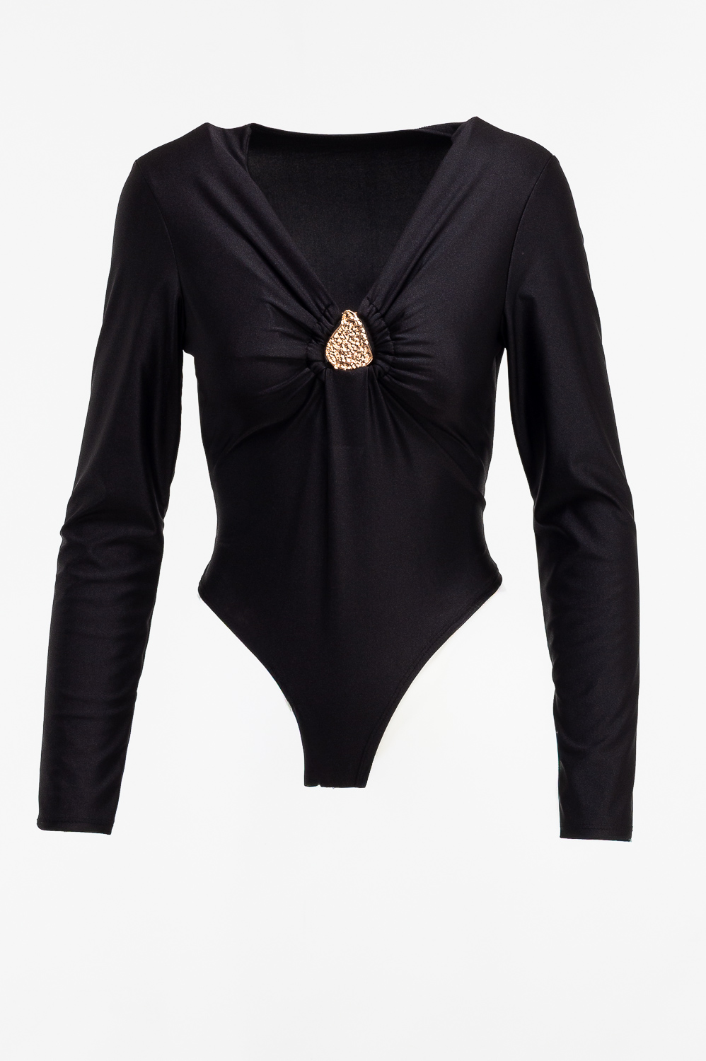 2220000531603 Slim-Fit Chrome Bodysuit - Image 1