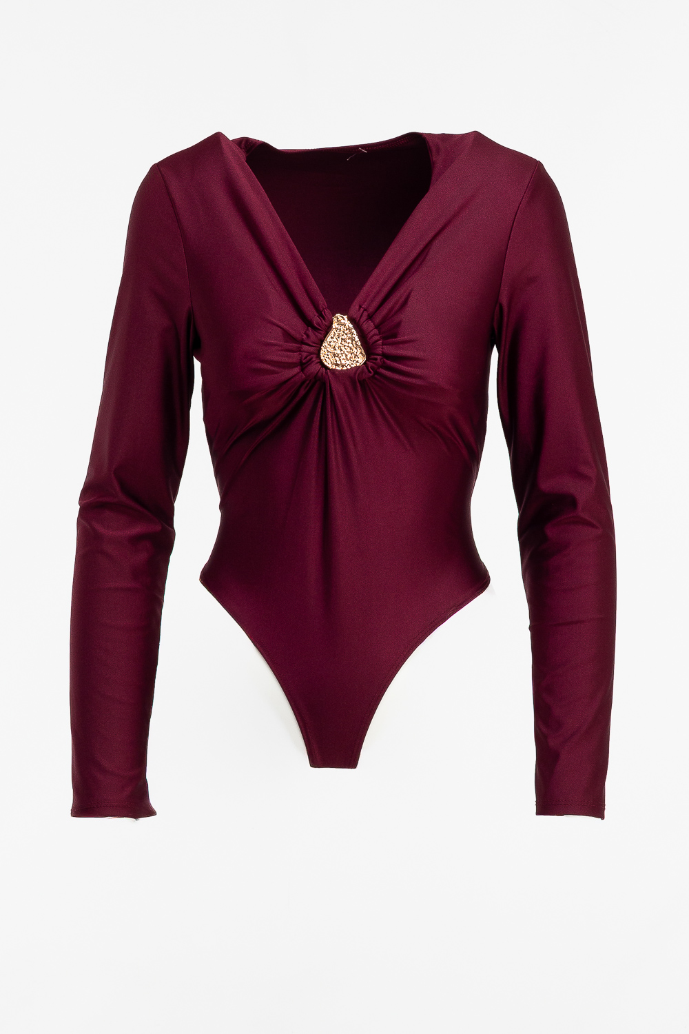 2220000531610 Slim-Fit Chrome Bodysuit - Image 1