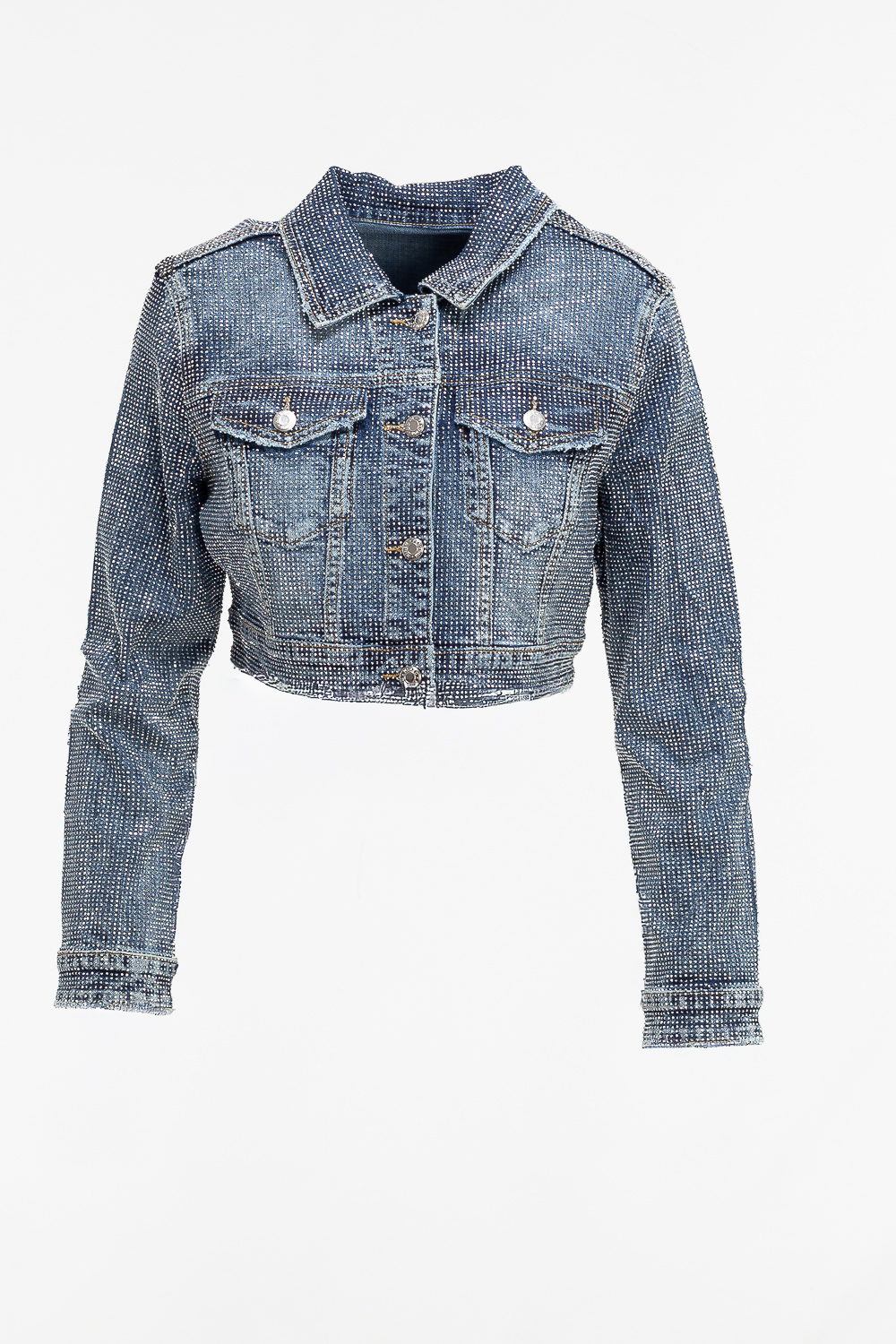 2220000531887 Cropped Denim Jacket - Image 1