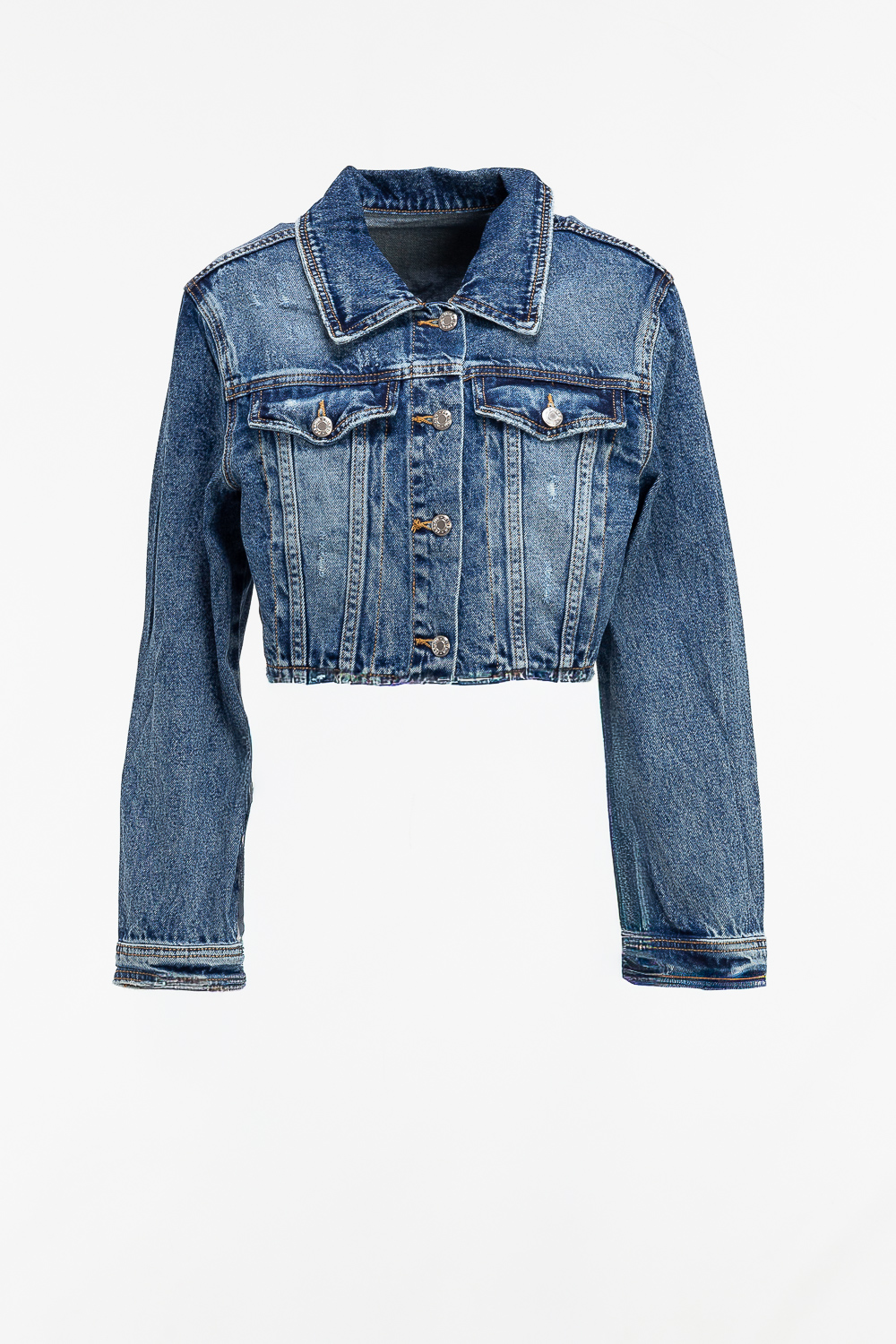 2220000531931 Cropped Denim Jacket - Image 1