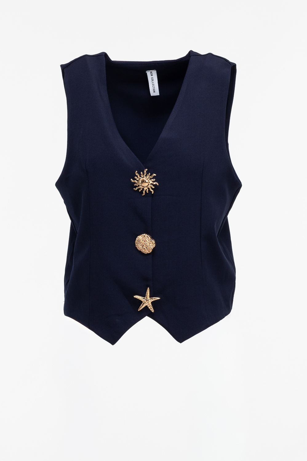 2220000533782 Sleeveless Monochromatic Blouse - Image 1