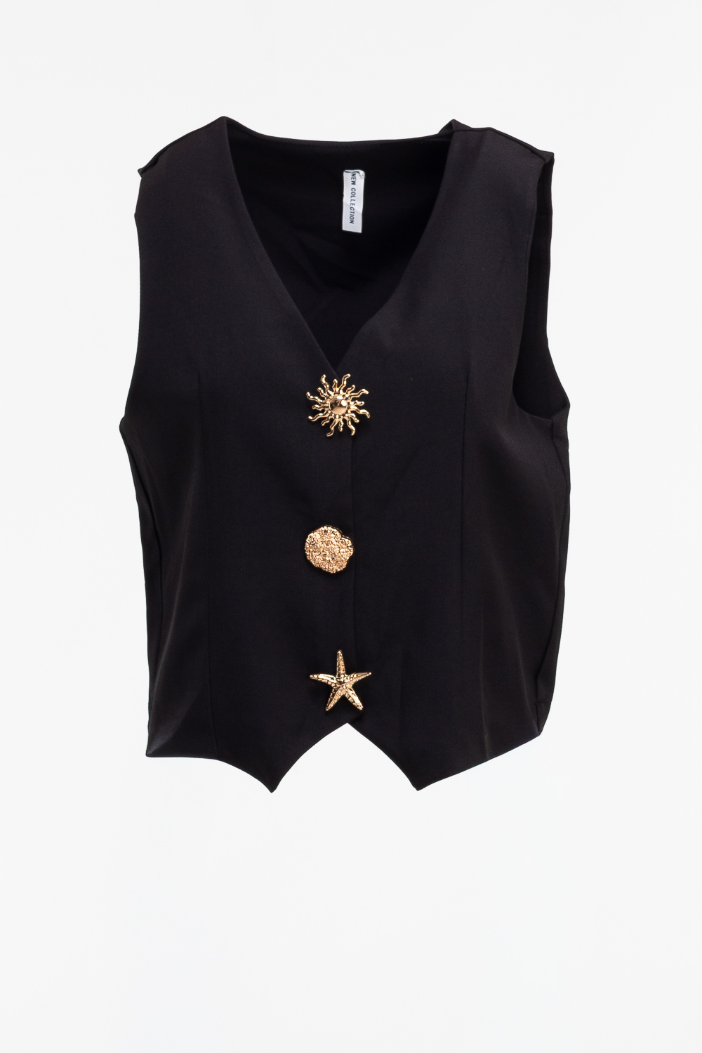 2220000535762 Sleeveless Monochromatic Blouse - Image 1