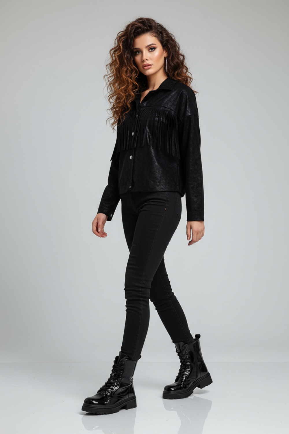 2220000537148 Relaxed-Fit Leatherette Jacket - Image 1