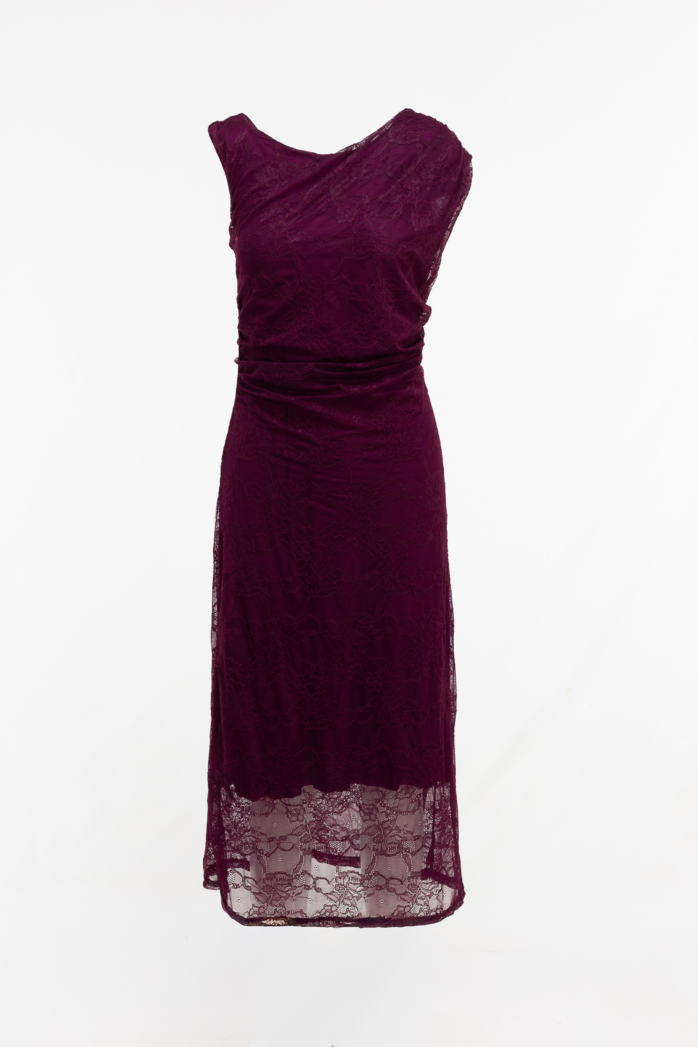 2220000537964 Draped Laced Wedding Dress - Image 1