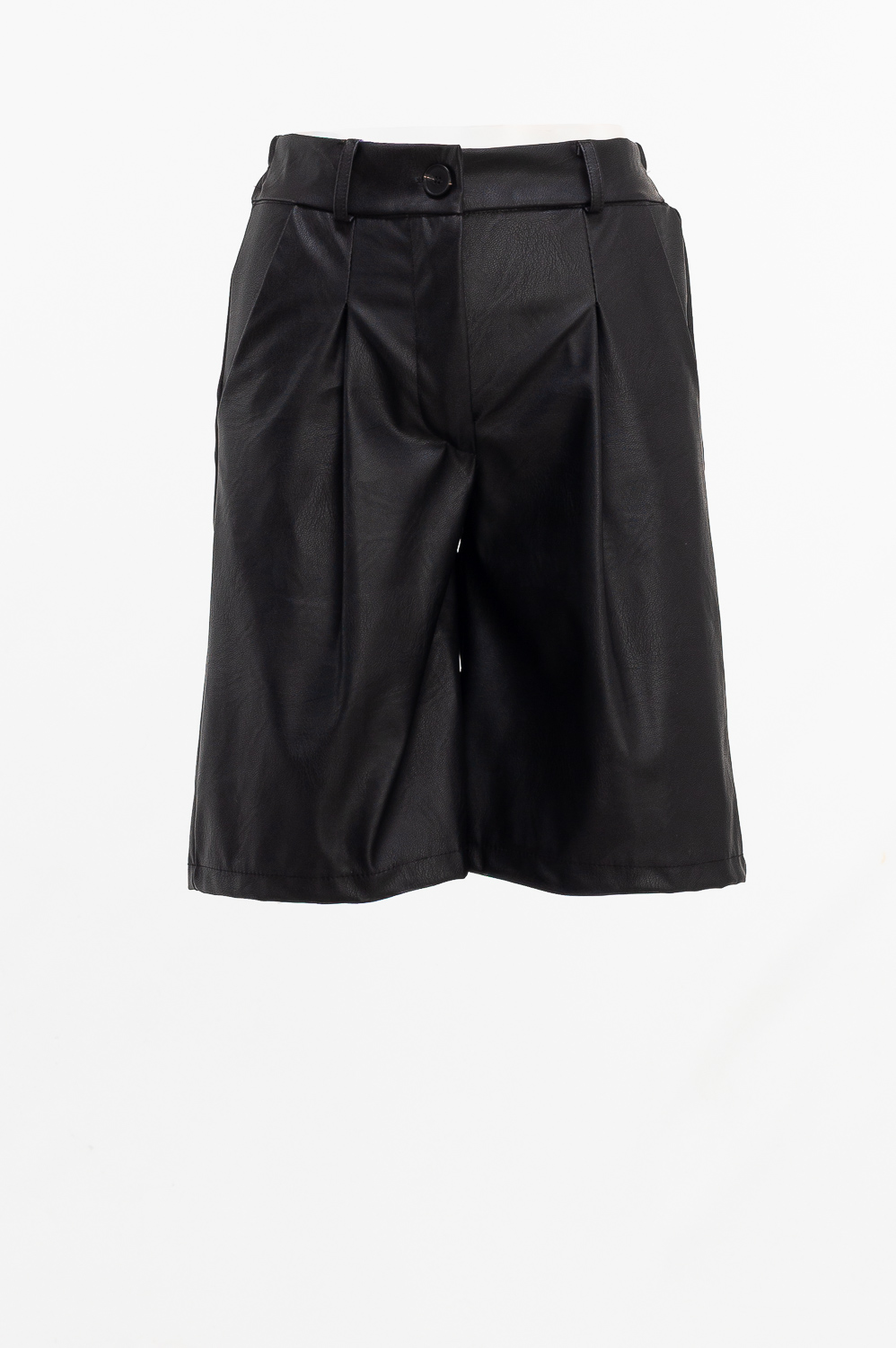 2220000538633 Wide-Leg Leatherette Shorts - Image 1
