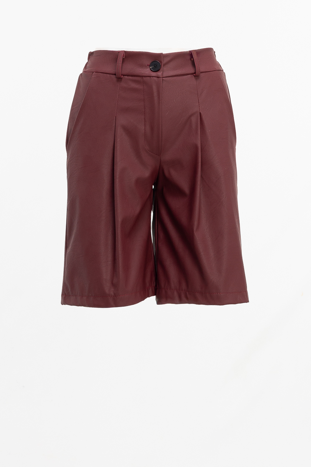2220000538664 Wide-Leg Leatherette Shorts - Image 1