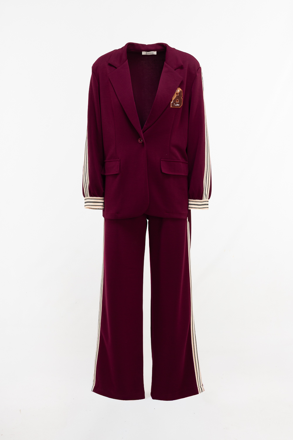 2220000541602 Relaxed-Fit Monochromatic Casual Set - Image 1