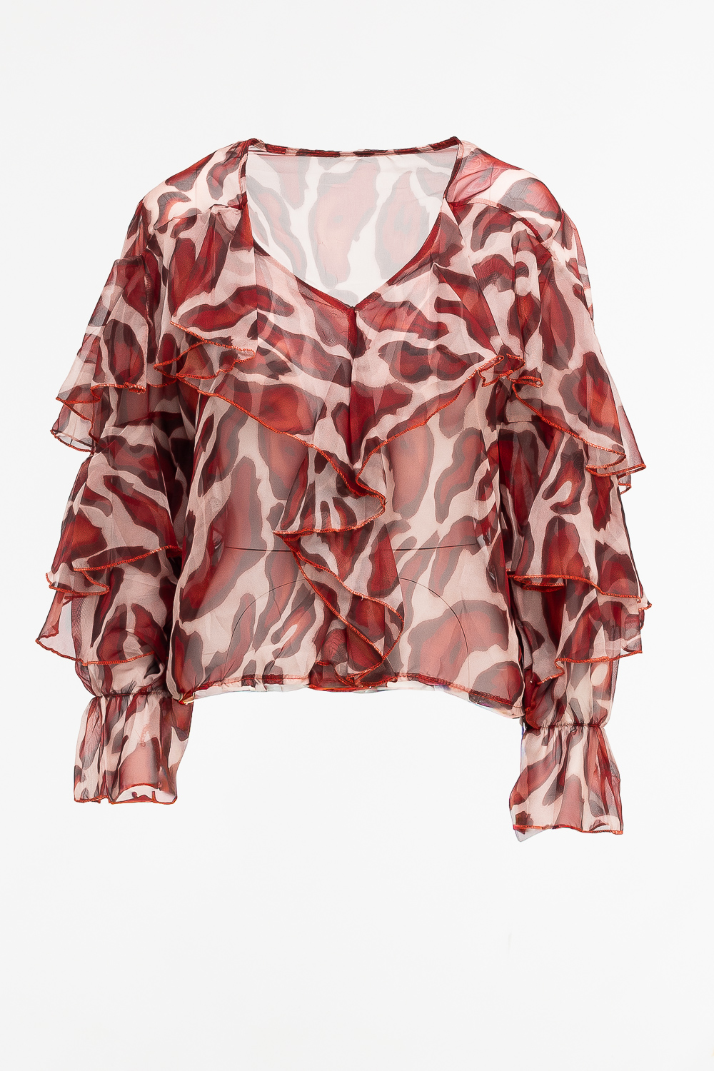 2220000546690 Flared Chiffon Blouse - Image 1