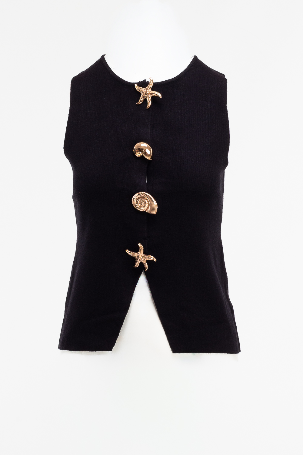 2220000547055 Sleeveless Monochromatic Knitwear - Image 1