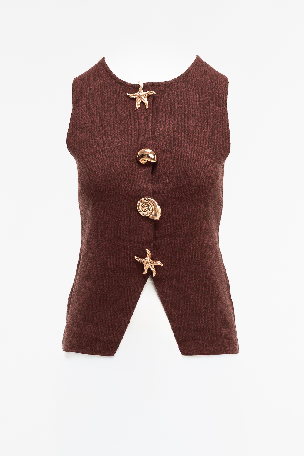 2220000547079 Sleeveless Monochromatic Knitwear - Image 1