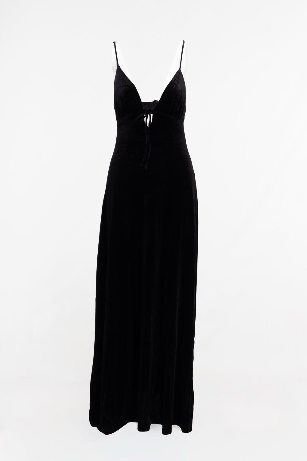 2220000548144 Slim-Fit Velvet Evening Dress - Image 1