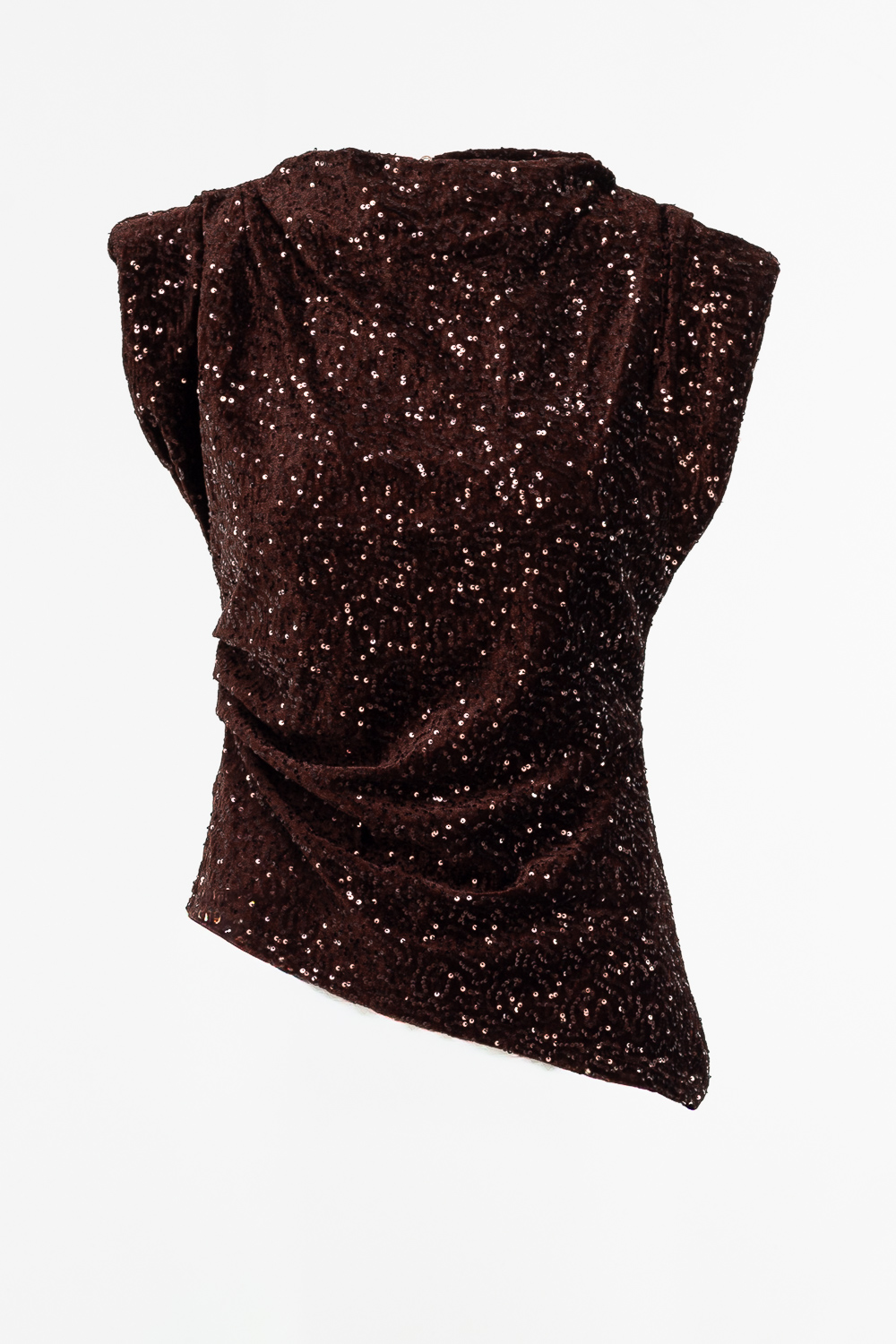 2220000551182 Padded shoulder Sequin Blouse - Image 1