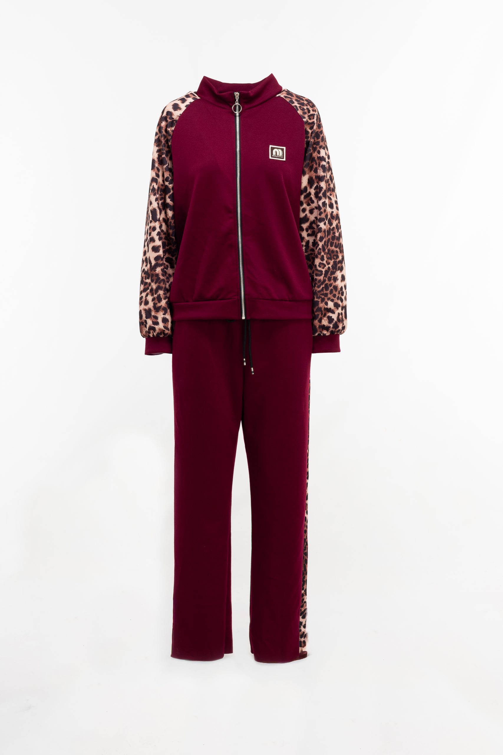 2220000567459 Relaxed-Fit Animal Print Tracksuit Set - Image 1