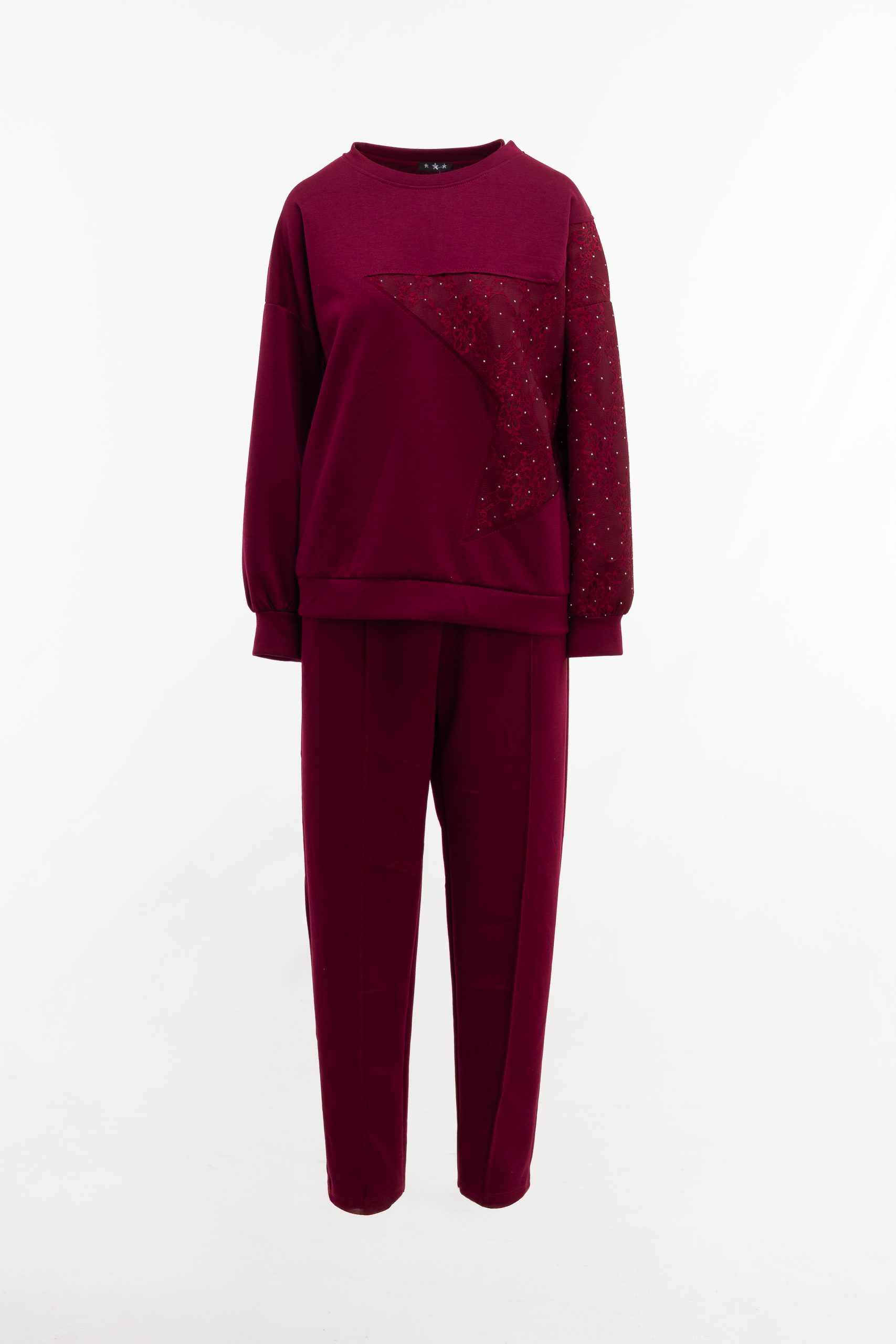 2220000567558 Relaxed-Fit Laced Tracksuit Set - Image 1