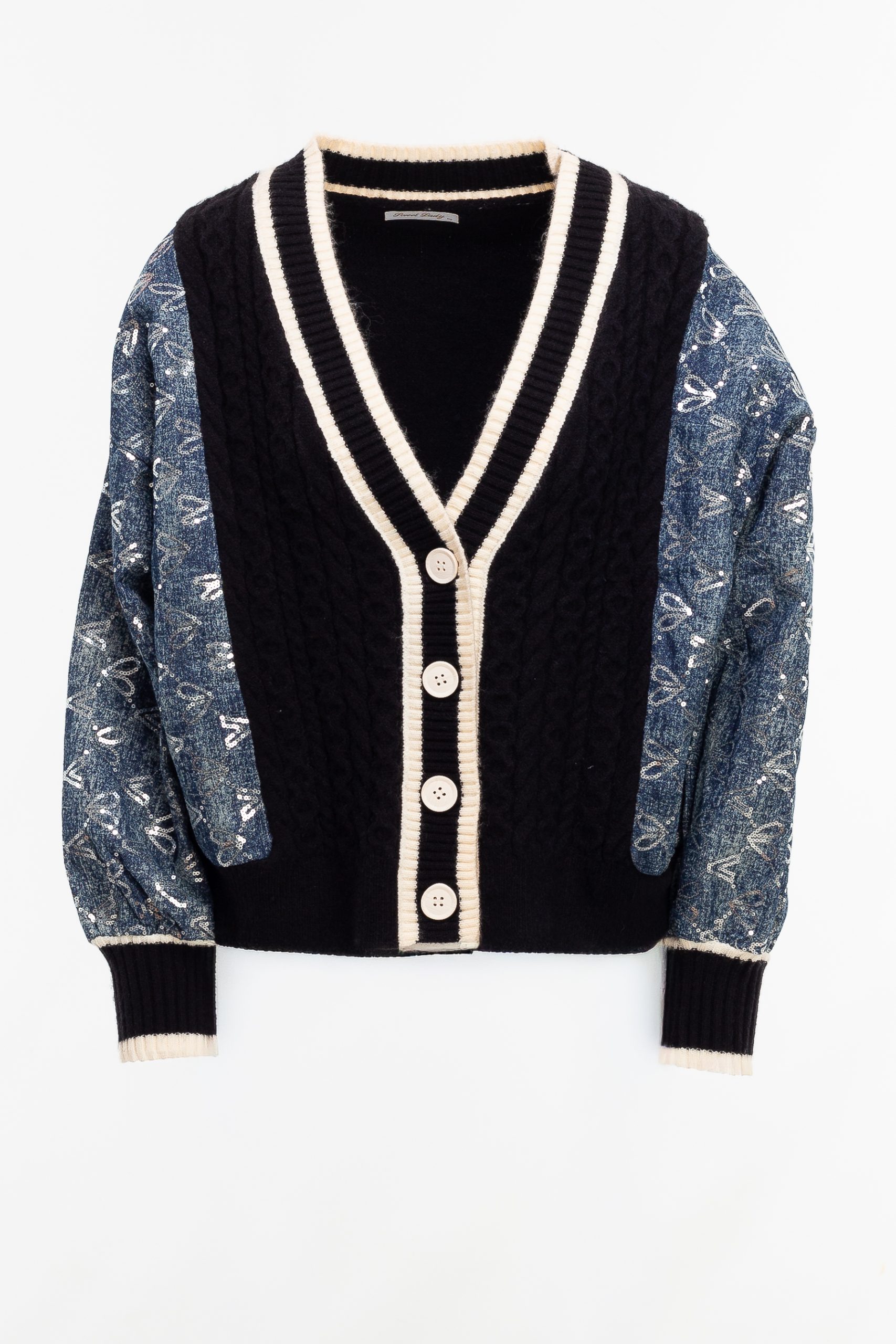 2220000569781 Relaxed-Fit Strass Knit Jacket - Image 1