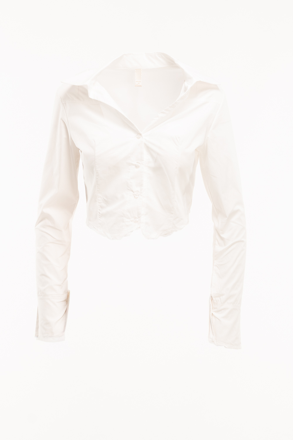 2220000577571 Cropped Cotton Shirt - Image 1