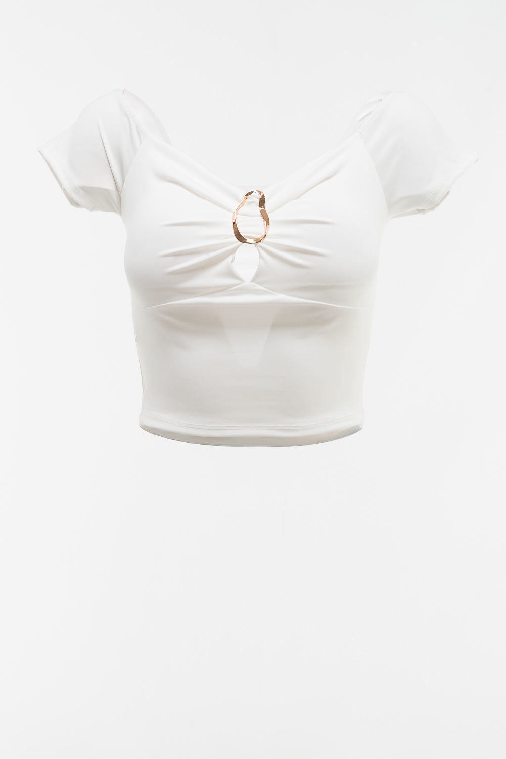 2220000582346 Cropped Monochromatic Blouse - Image 1