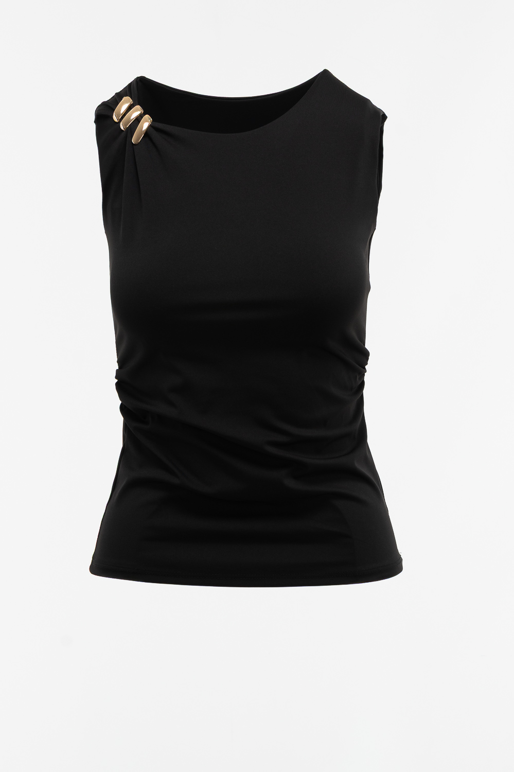 2220000582452 Sleeveless Monochromatic Blouse - Image 1