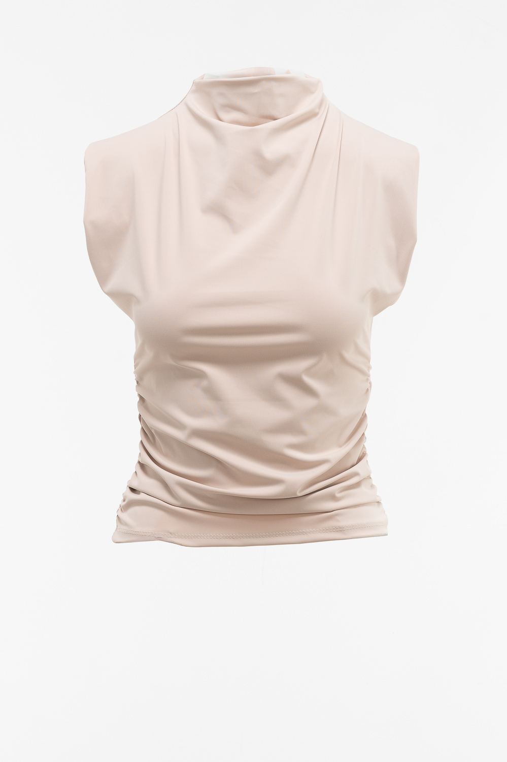 2220000584692 Padded shoulder Monochromatic Blouse - Image 1
