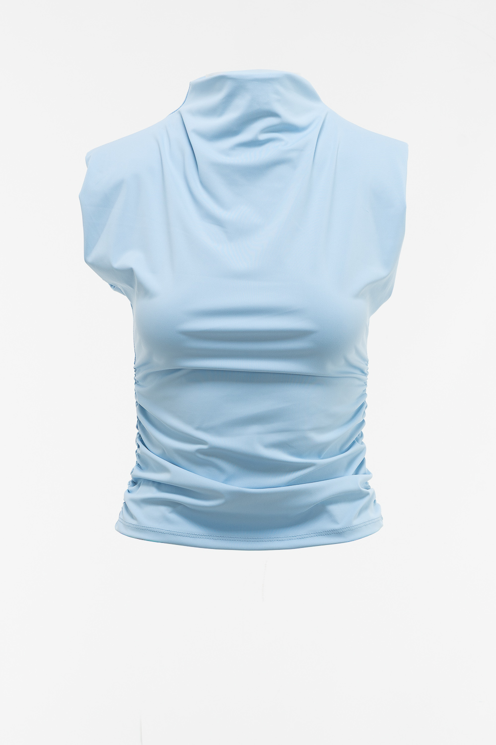 2220000584715 Padded shoulder Monochromatic Blouse - Image 1