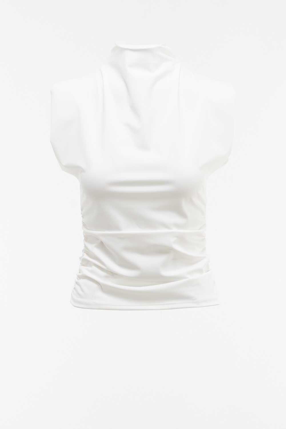 2220000584739 Padded shoulder Monochromatic Blouse - Image 1