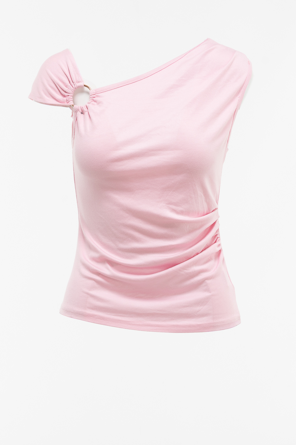 2220000584890 Draped Monochromatic Blouse - Image 1