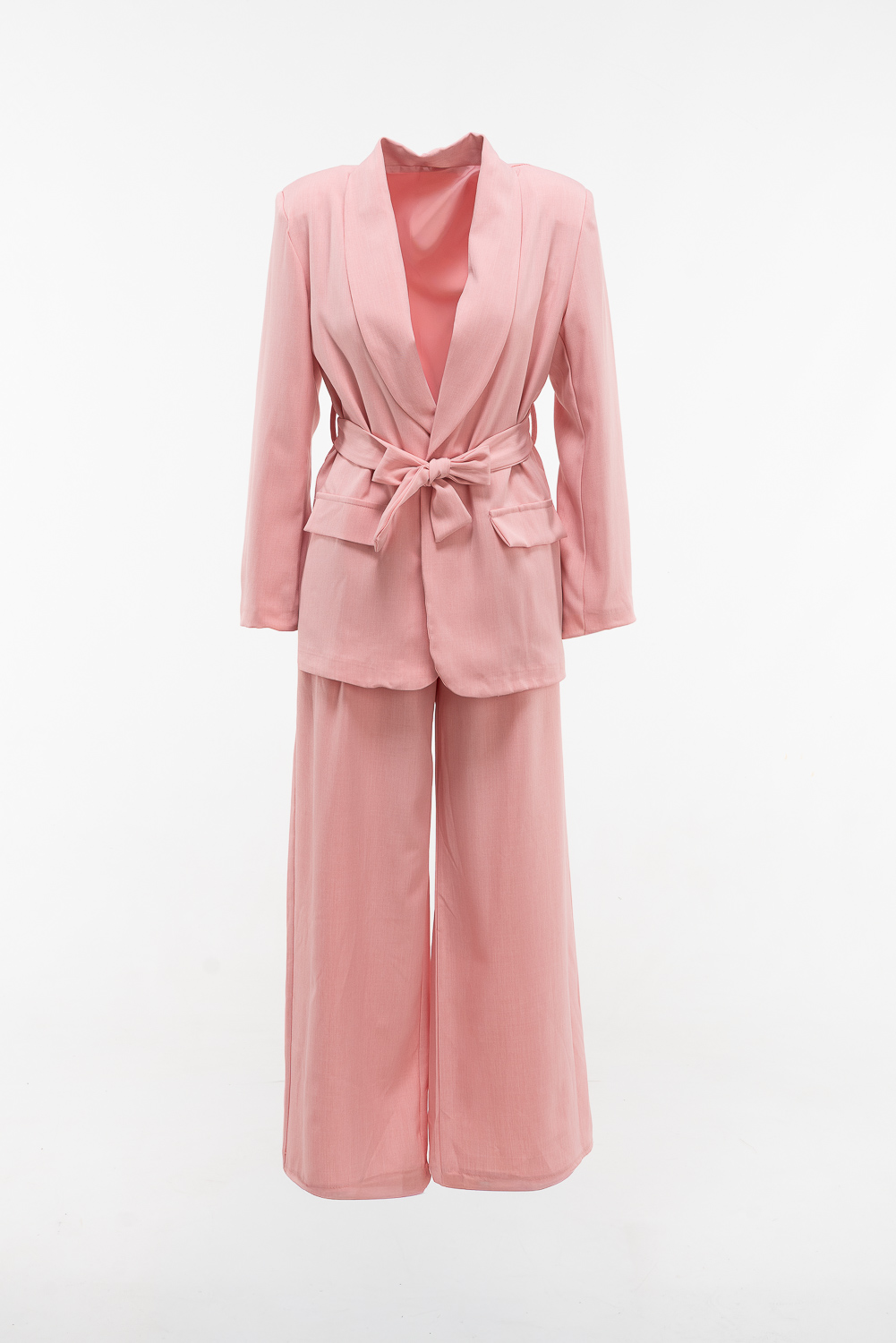 2220000585750 Wide-Leg Monochromatic Casual Set - Image 1