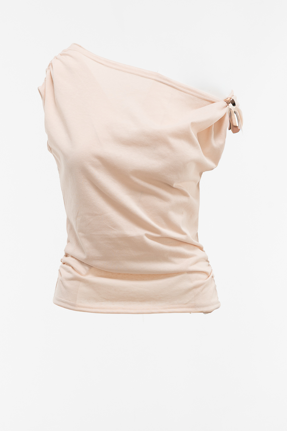 2220000586177 Draped Monochromatic Blouse - Image 1