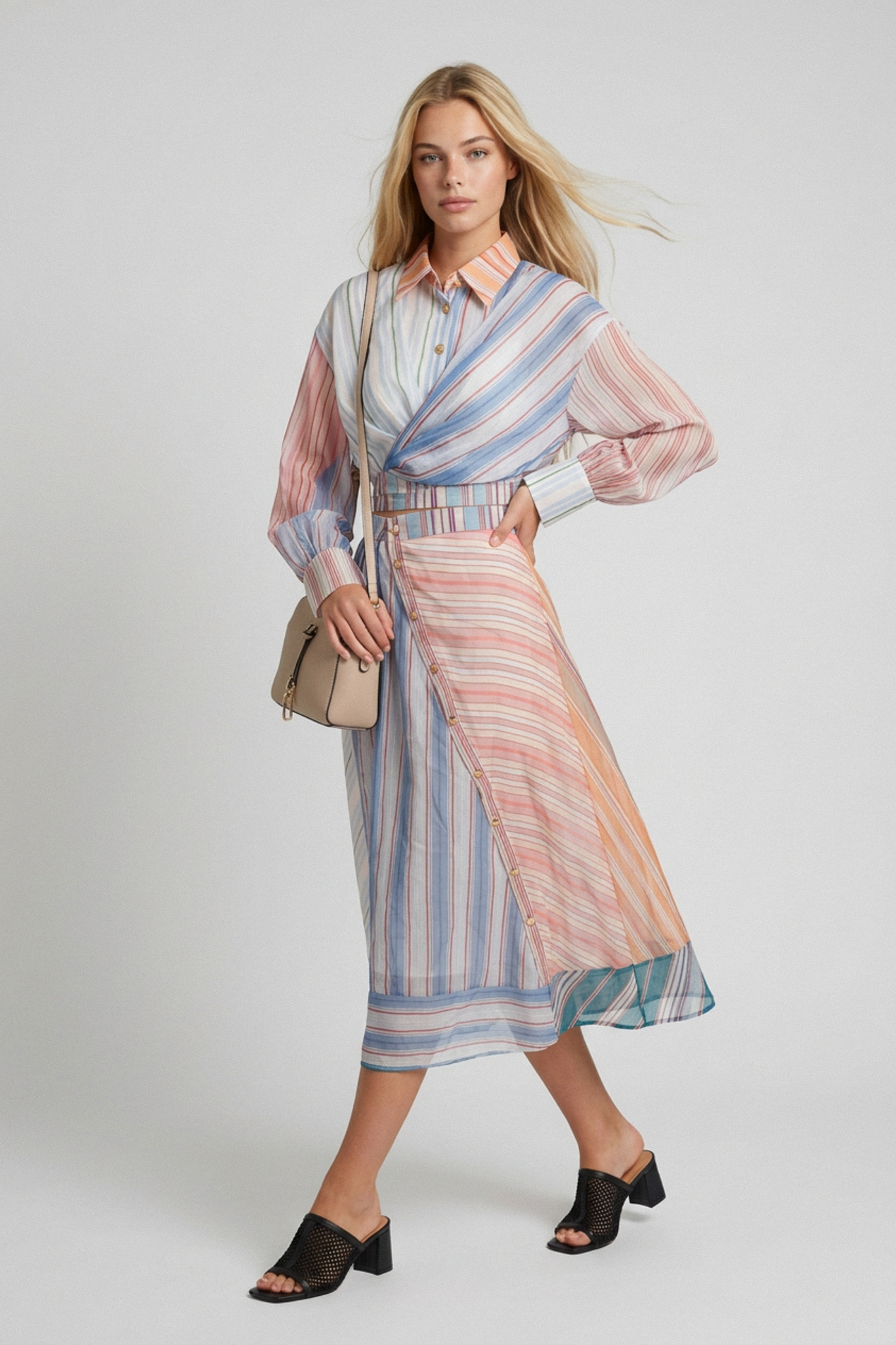 Phantora.AI_2220000617475 (2) (1) Maxi Striped Casual Set - Image 1